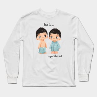 Love is love lgbt day pride, valentines matching couple, couples love is, love is quotes, lgbt gift Long Sleeve T-Shirt